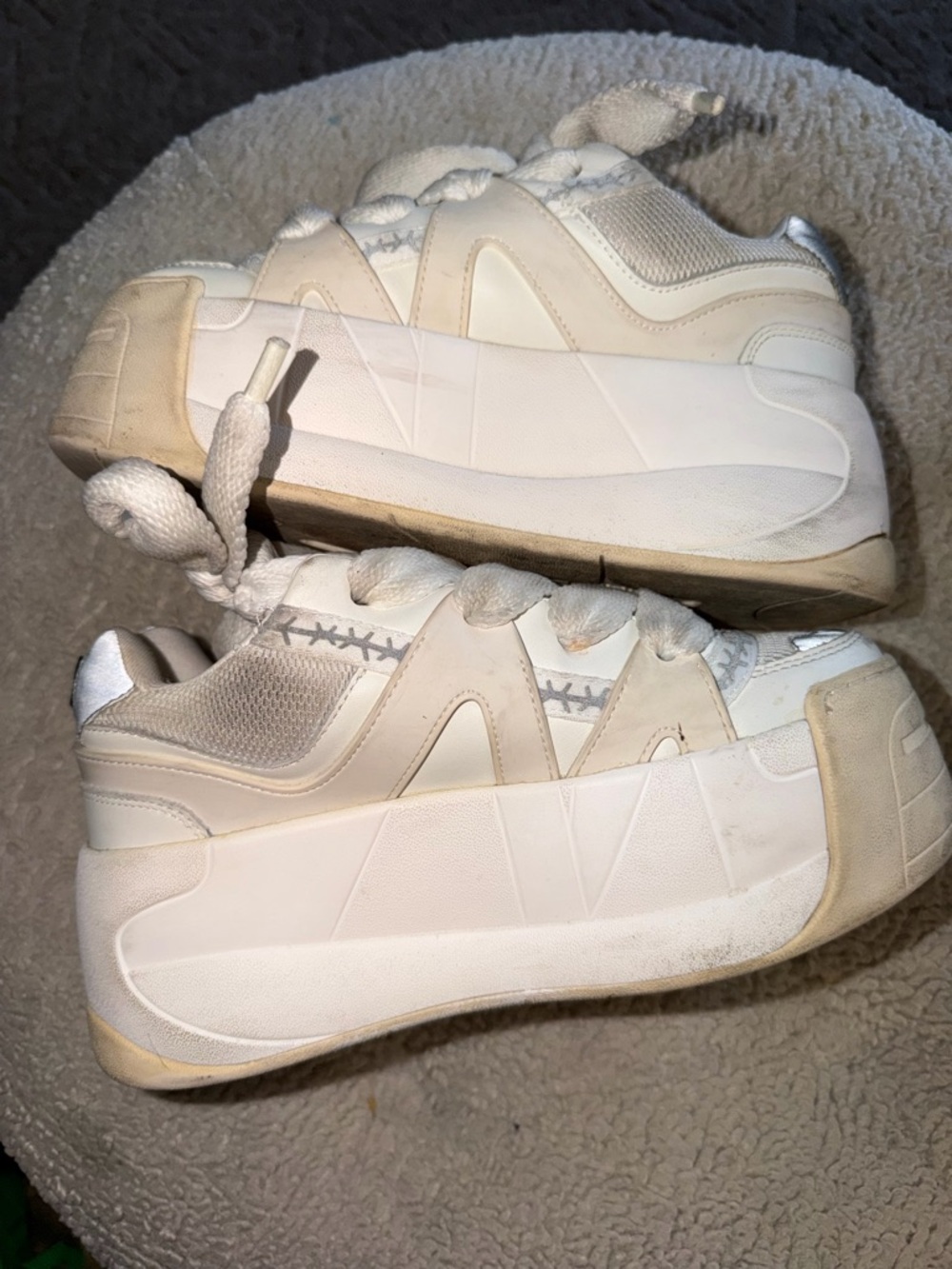 Naked Wolfe White Platform Sneakers